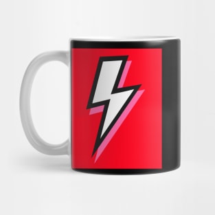 White, Black and Pink Lightning with Red Background Mug